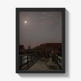 Langebro, Copenhagen, in the Moonlight with Running Figures by C.W. Eckersberg - thumbnail_1_bf_67672fd5b7c995d950163fe0